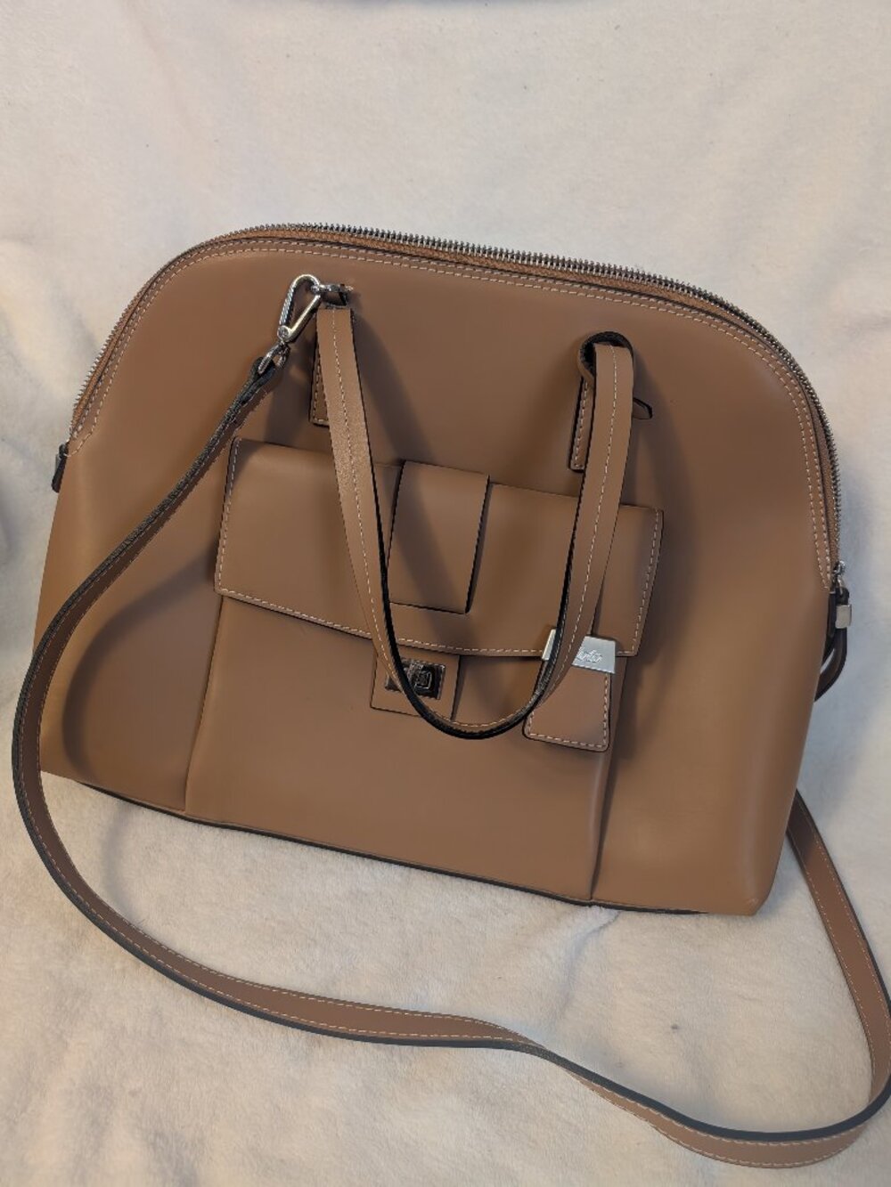 Floto Italian calfskin leather purse brown